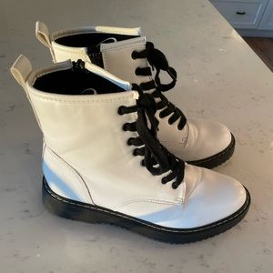 Womens White Combat Boots